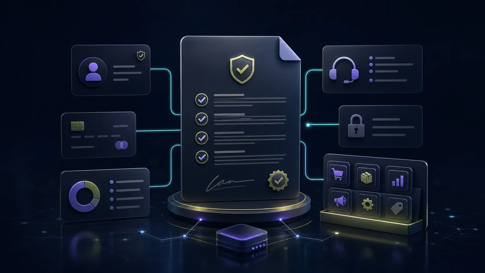 Service agreement and account responsibility visual for OumsAI